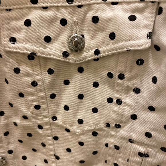 Denim jacket, white w/black polka dots , very high quality - Picture 2 of 5